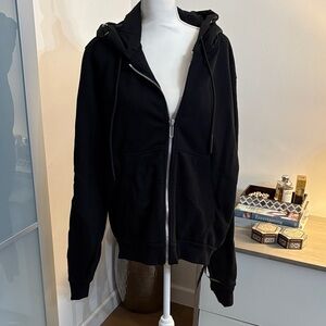 Black Zip-Up Hoodie Jacket